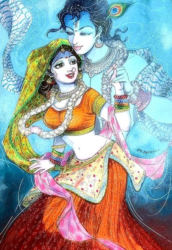 romantic love Radha Krishna images